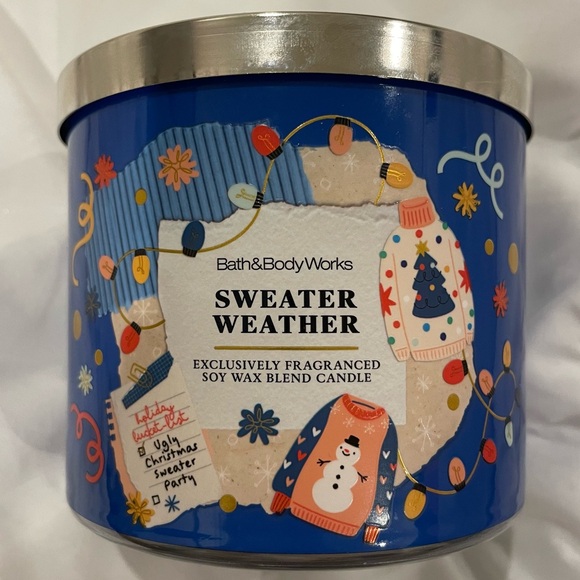 BBW Sweater Weather 3 wick candle - Picture 1 of 4